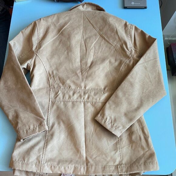 Vintage Oversized Faux Suede Jacket Tan – S - Picture 7 of 13